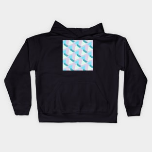 Modern Pastel Pink Blue Green Geometric Triangle Pattern Kids Hoodie